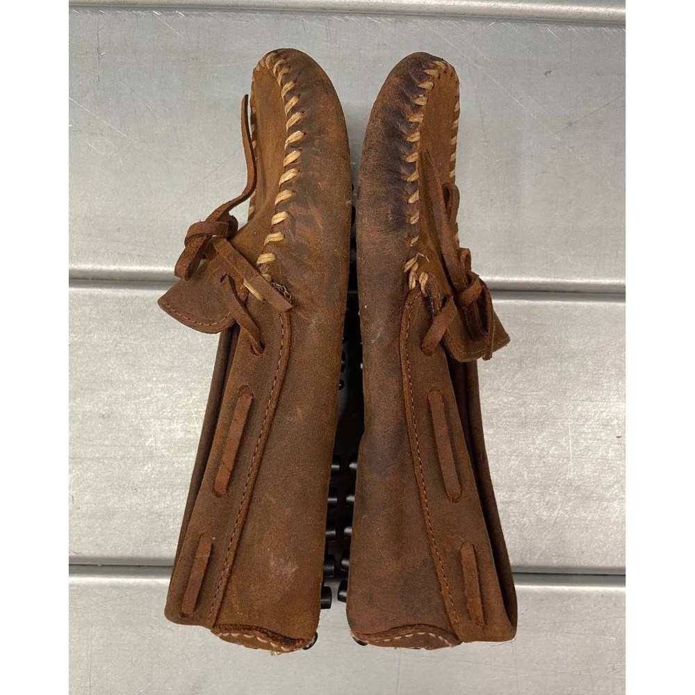 Minnetonka Moccasin Womens 6m Slip On Brown Leather Driving Loafers - Picture 6 of 9